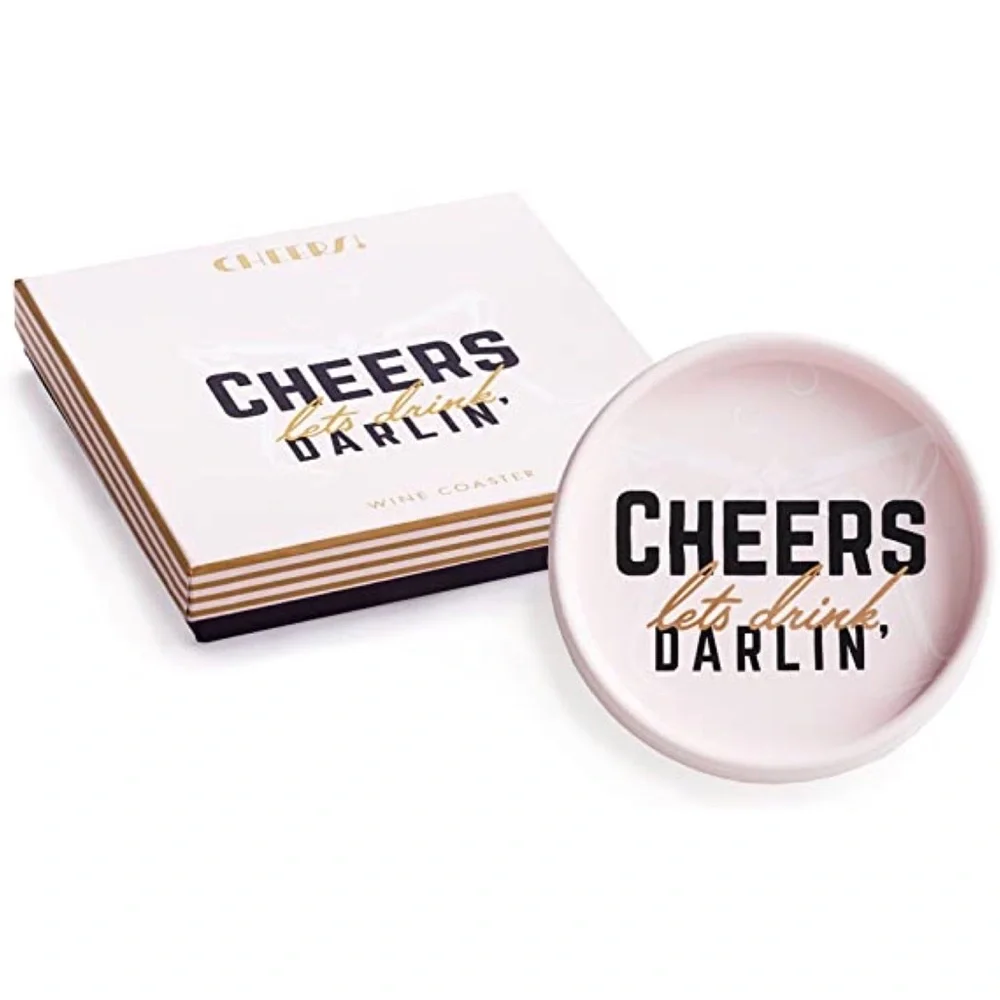 Rosanna Cheers Lets Drink, Darlin’ Wine Coaster